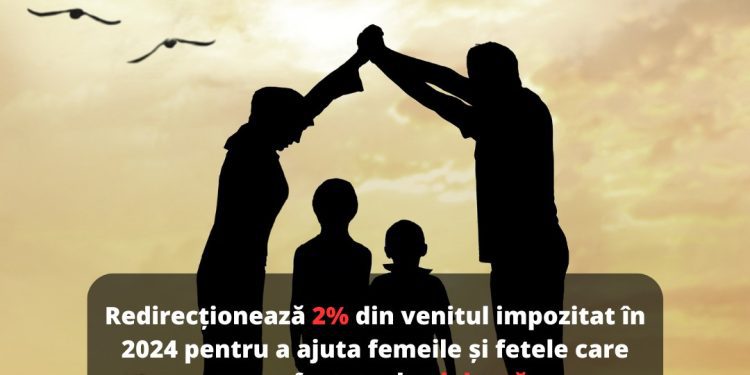 Redirecționează 2% și ajută femeile afectate de violență! 💙